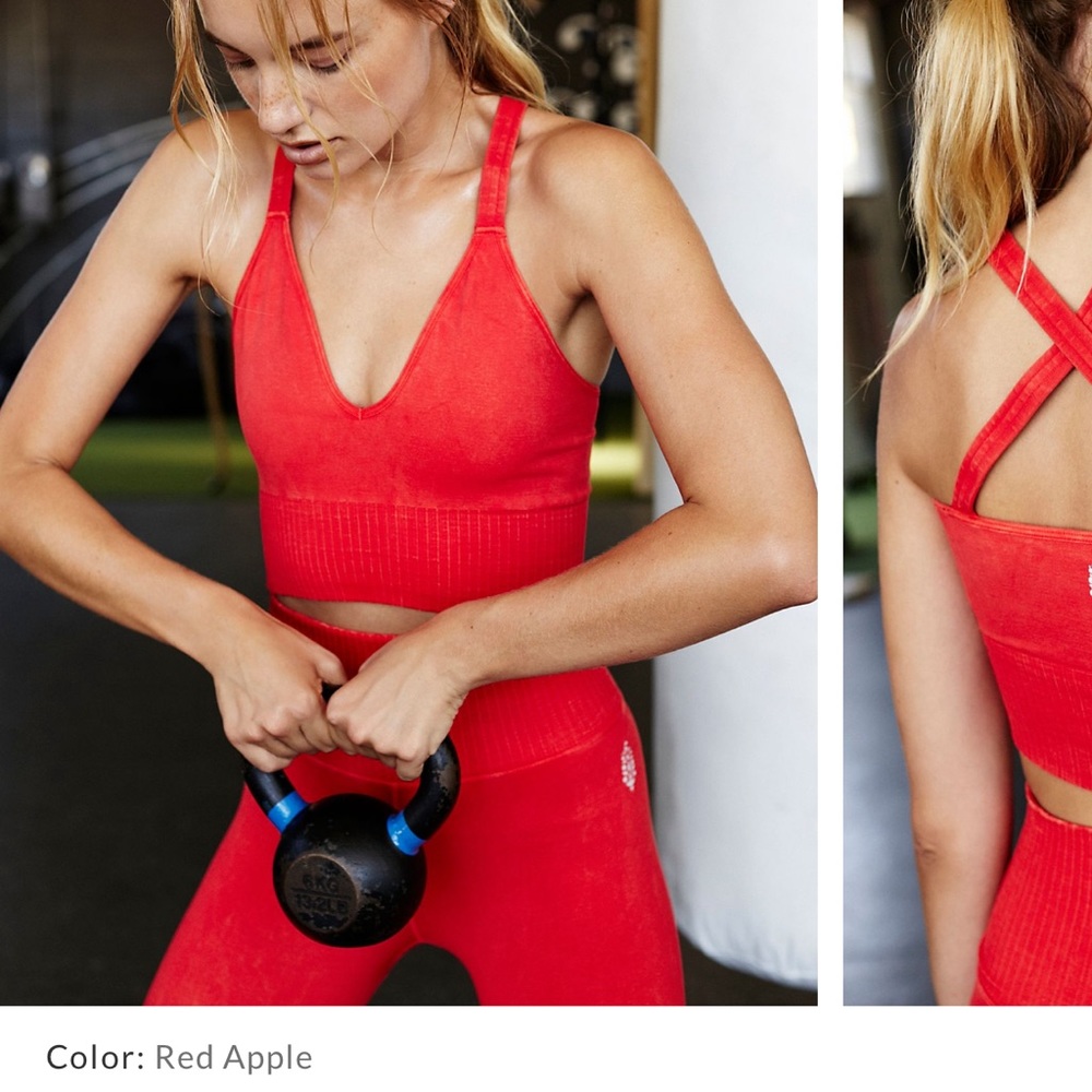 Cute red free people top . Lightly worn size xs/sm
